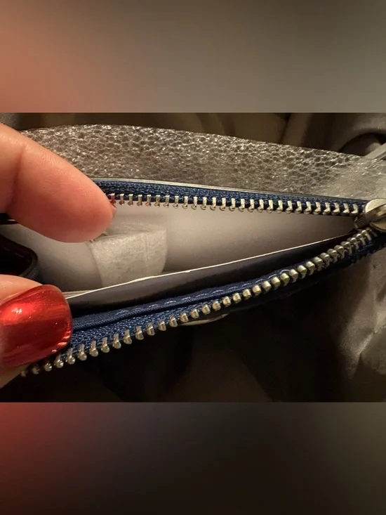 Coach Navy Signature Card Case with Silver 'C' Accent NWT - Picture 4 of 4